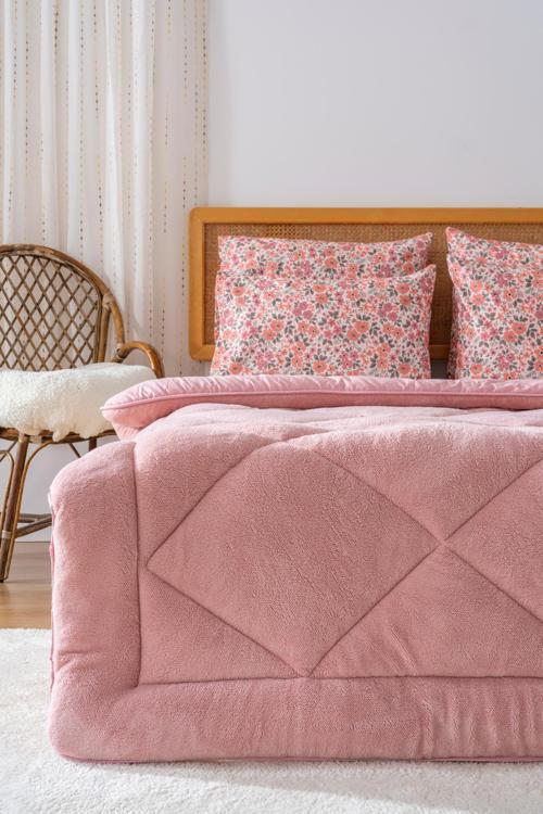 Pudra Loura Çift Kişilik Çift Taraflı Lüx Wellsoft Yorgan 195x215 cm