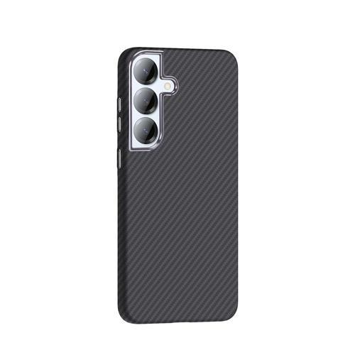 Galaxy S25 Kılıf M-safe Şarj Özellikli Karbon Fiber Görünümlü Gros Kapak Siyah