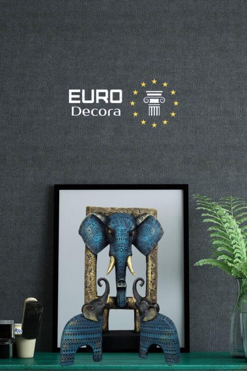 Dekoratif Fil 3'Lü Set Polyester Biblo Büyük 36 Cm Küçük 17.5 Cm