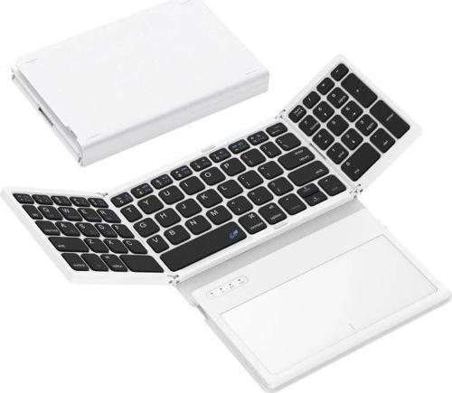 Büyük Touchpad Katlanabilir Bluetooth Klavye Black-White