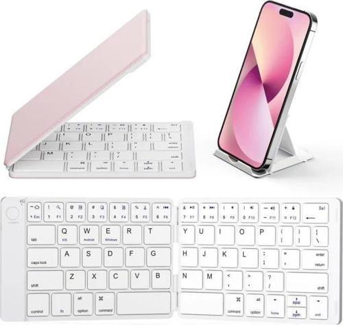 Katlanabilir Bluetooth Klavye (Stand Tutuculu) Pembe BT x 1