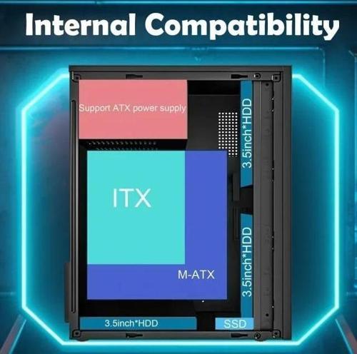 Yüksek Hava Akışlı Mikro ATX/ MATX Fansız PC Kasası BLACK