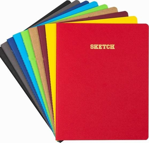 19x24 Renkli Kapak 100 gr Dikişli Çizim Defteri