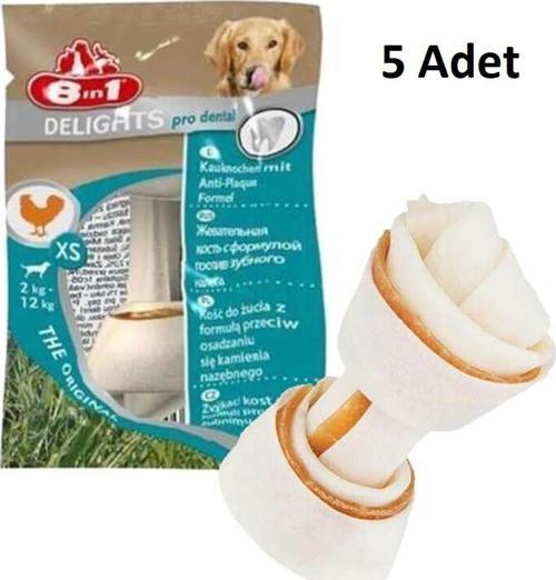 5 Adet Köpek Kemiği Düğümlü Tavuk XS 12gr SKT:10/2026