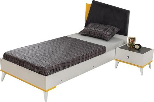 Karyola, Giallo Başlıklı Karyola 90x190 Komodin