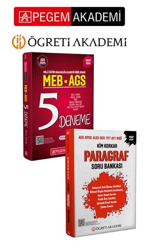 PEGEM AKADEMİ Kim Korkar Paragraf Soru Bankası AGS KPSS ALES DGS TYT AYT MSÜ + 2025 MEB-AGS Tamamı Ç