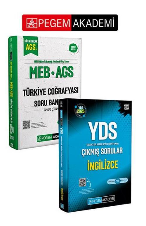 PEGEM AKADEMİ MEB AGS Kim Korkar Türkiye Coğrafyası Soru Bankası Tamamı Çözümlü + 2025 YDS İngilizce