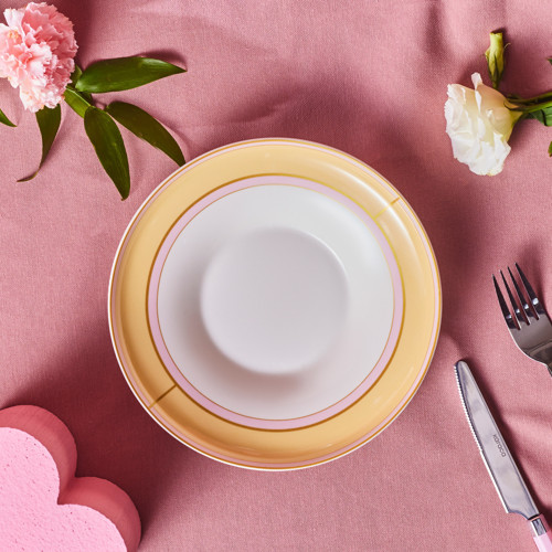 Talya Çukur Tabak 22 Cm Sarı