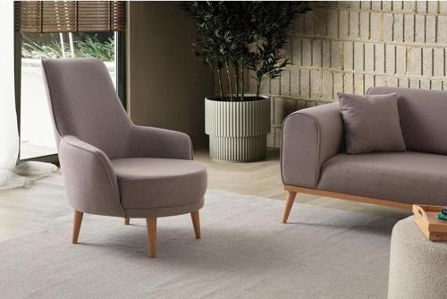 Rebull Keten Berjer Kahverengi Tekli Koltuk