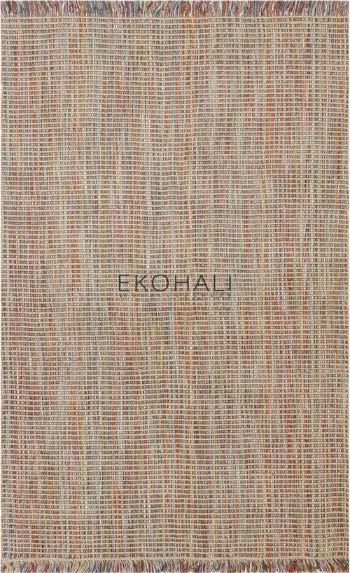 Doha Koleksiyonu Kara Tezgahlarda Jüt ve Polyester İplerle Dokunan Çift Taraflı Kullanıma Uygun Modern Kilim Renkli