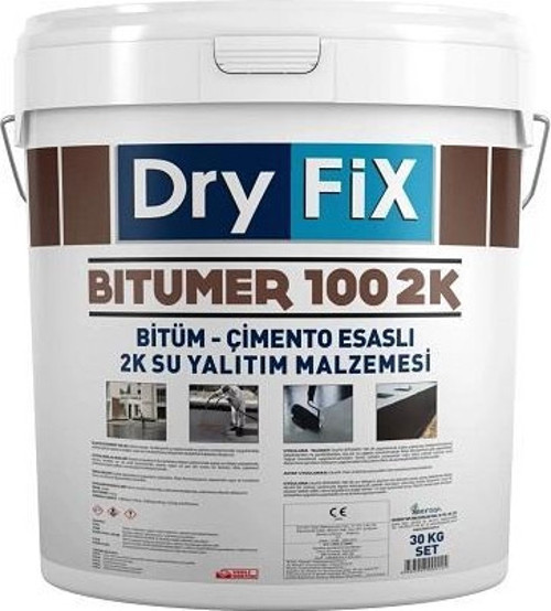 DryFix Bitümer100 2K Bitümlü Çift Komponentli Likit Membran 30 Kg Siyah ...