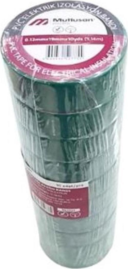 İzole Bant Elektrik Bandı Yeşil (10 Lu Paket)