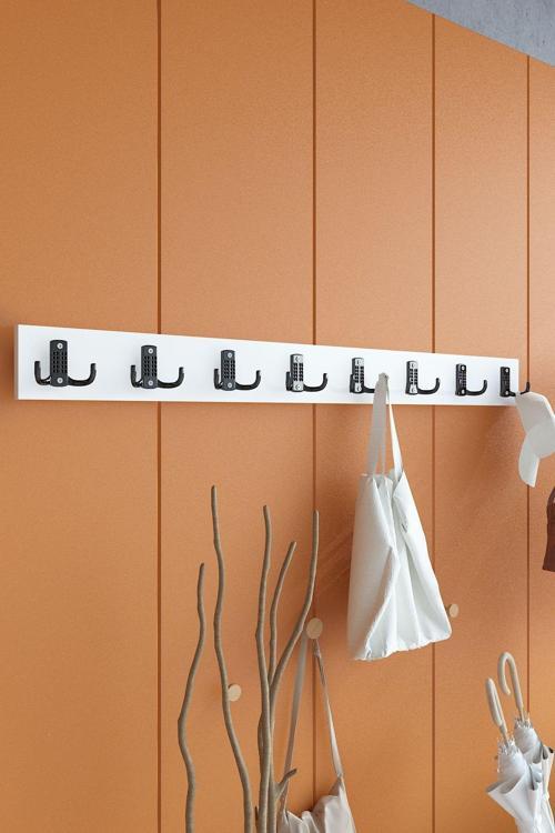Portmanto Duvar Askılığı Elbise Askılığı Beyaz ASKI-007-1 - 90 cm