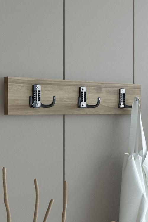 Portmanto Duvar Askılığı Elbise Askılığı Ceviz ASKI-004-2 - 50 cm