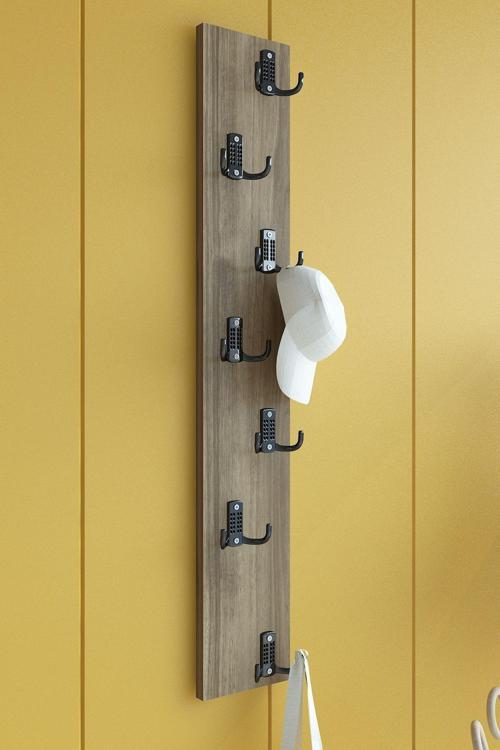 Portmanto Duvar Askılığı Elbise Askılığı Ceviz ASKI-009-2 - 75 cm