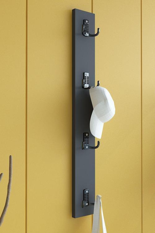 Portmanto Duvar Askılığı Elbise Askılığı Antrasit ASKI-010-4 - 75 cm