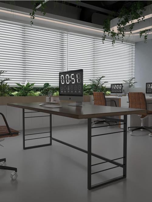 Profesyonel Ofis Masası OF46004-2-180 Ceviz 36 mm Kalınlık - 180 X 90 cm