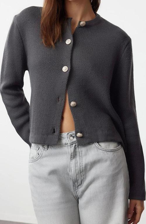 Kadın Modern Tarz Regular Bisiklet Yaka Regular Triko Hırka