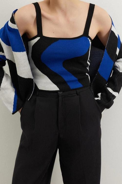 Kadın Modern Tarz Regular Bisiklet Yaka Regular Triko Takım