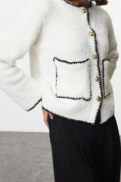 Kadın Modern Tarz Regular Bisiklet Yaka Regular Triko Hırka