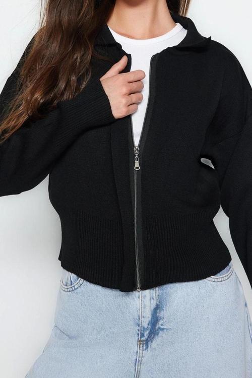 Kadın Modern Tarz Regular Polo Yaka Regular Triko Hırka