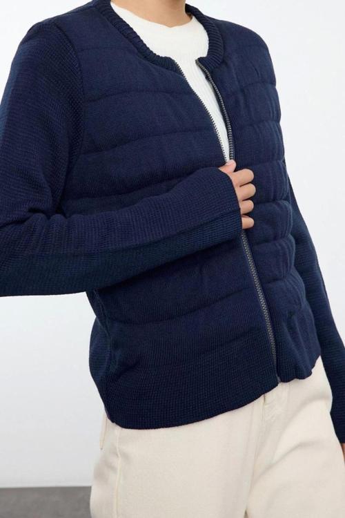 Kadın Modern Tarz Regular Bisiklet Yaka Regular Triko Hırka