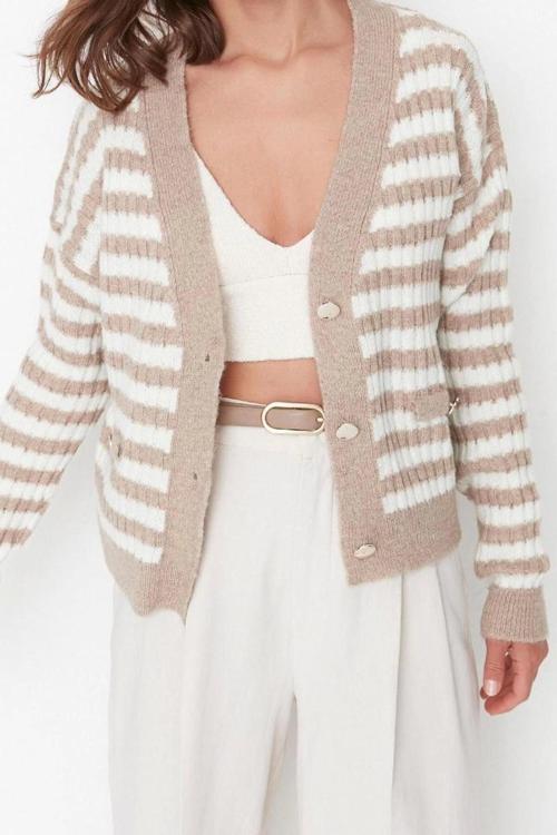 Kadın Modern Tarz Regular V Yaka Regular Triko Hırka