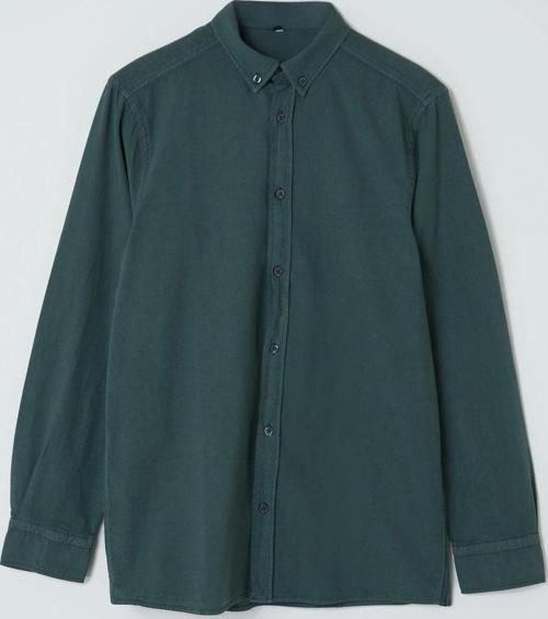 Moda Erkek Gömlek Yaka Düz Desen Günlük Mavi Unisex Regular Fit %100 Pamuk Keten Görünümlü Gömlek