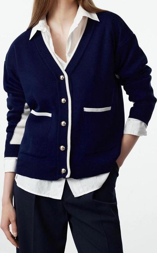 Kadın Modern Tarz Oversize V Yaka Regular Triko Hırka