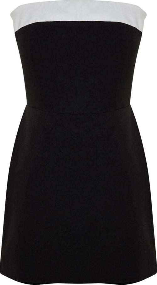 Kadın Moda Standart Kol Geniş Paça Straplez Kısa Straplez Renk Bloklu Mini Dokuma Şort Tulum