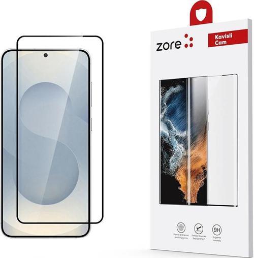 Galaxy S25 Plus Uyumlu Tam Yapışan Eğimli Cam Ekran Koruyucu Siyah