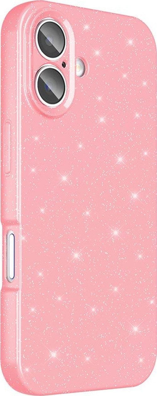 iPhone 16 Plus Kılıf Kamera Korumalı Simli Parıltılı Lüks Silikon