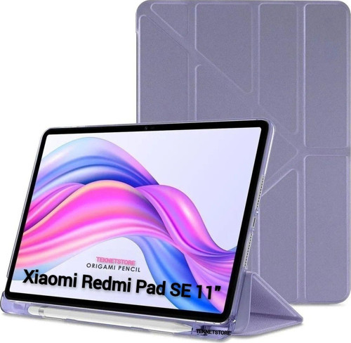 Xiaomi Redmi Pad SE 11 Inç Tablet Uyumlu Kılıf Katlanır Kalemlikli Standlı Uyku Modlu Akıllı Kapak