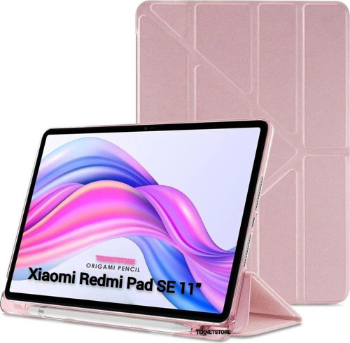 Xiaomi Redmi Pad SE 11 Inç Tablet Uyumlu Kılıf Katlanır Kalemlikli Standlı Uyku Modlu Akıllı Kapak
