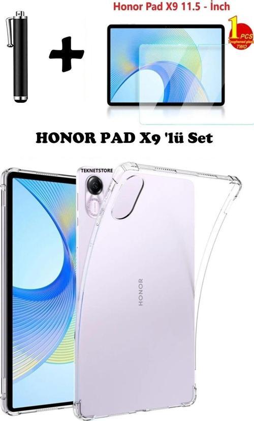 Honor Pad X9 11.5'' Inç Uyumlu Tablet Kılıfı Silikon Koruma Ekran Koruyucu Dokunmatik Kalem Seti