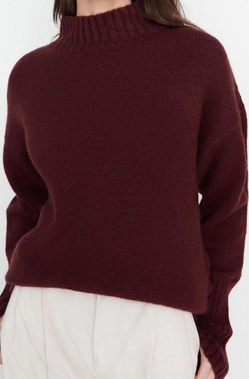 Stil Modern Kadın Regular Reglan Kol Dik Yaka Geniş Kalıp Yumuşak Dokulu Basic Triko Kazak