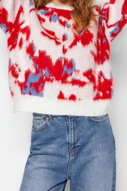 Stil Modern Kadın Regular Düşük Kol Bisiklet Yaka Yumuşak Dokulu Triko Kazak