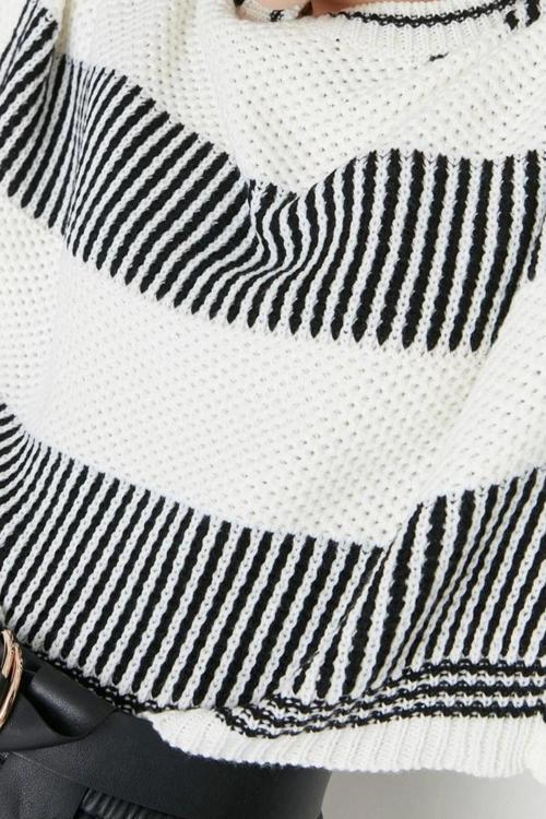 Stil Modern Kadın Regular Standart Kol Bisiklet Yaka Renk Bloklu Triko Kazak