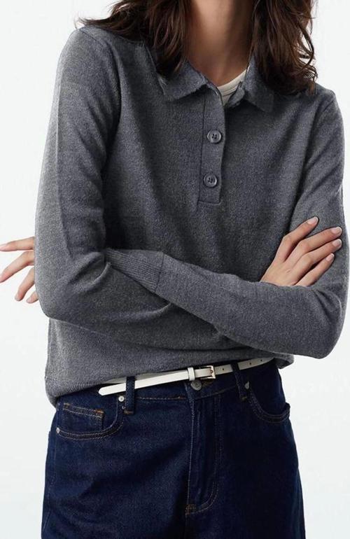Stil Modern Kadın Regular Standart Kol Polo Yaka Yünlü Triko Kazak