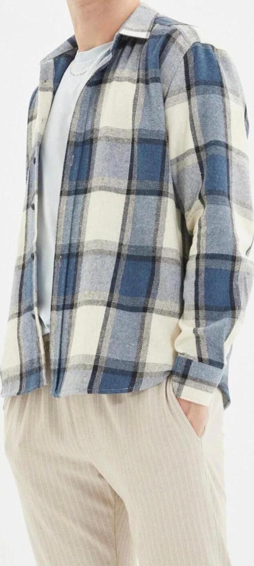 Moda Erkek Gömlek Yaka Ekose Günlük Regular Fit Kışlık Oduncu Kareli Gömlek