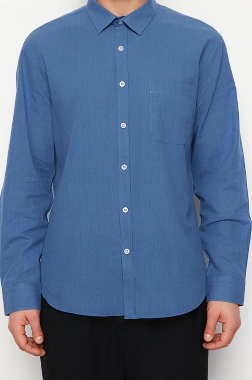 Moda Erkek Gömlek Yaka Düz Desen Günlük Regular Fit %100 Pamuk Gömlek