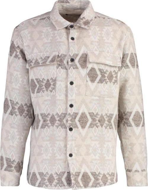 Moda Erkek Etnik Desen Günlük Unisex Regular Fit Çift Cep Kapaklı Etnik Kışlık Oduncu Gömlek