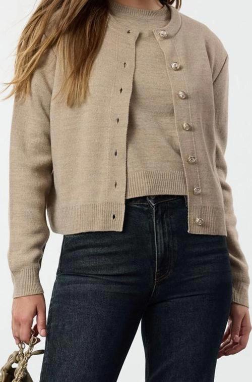 Stil Modern Kadın Regular Standart Kol Bisiklet Yaka Basic Hırka-Bluz Triko Hırka