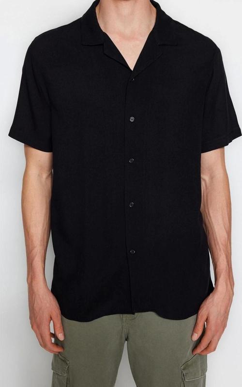 Moda Erkek Apaş Yaka Günlük Regular Regular Fit Apaş Yaka %100 Viskon Kısa Kollu Yazlık Gömlek