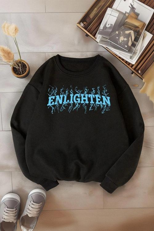 Unisex Tarz Regular Bisiklet Yaka Standart Kol Standart Normal Kesim Sıcak Tutan Baskılı Sweatshirt