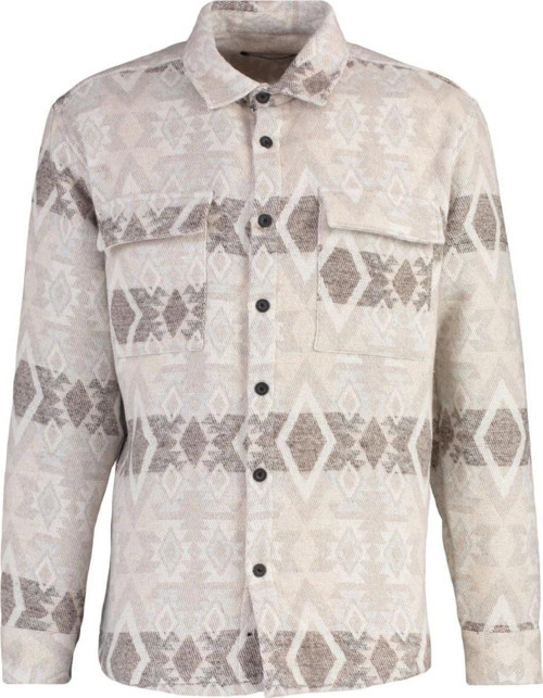 Moda Erkek Etnik Desen Günlük Unisex Regular Fit Çift Cep Kapaklı Etnik Kışlık Oduncu Gömlek