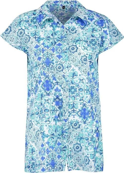 Moda Kadın Gömlek Yaka Düz Desen Plaj Giyim Çini Desenli Mini Dokuma Gömlek