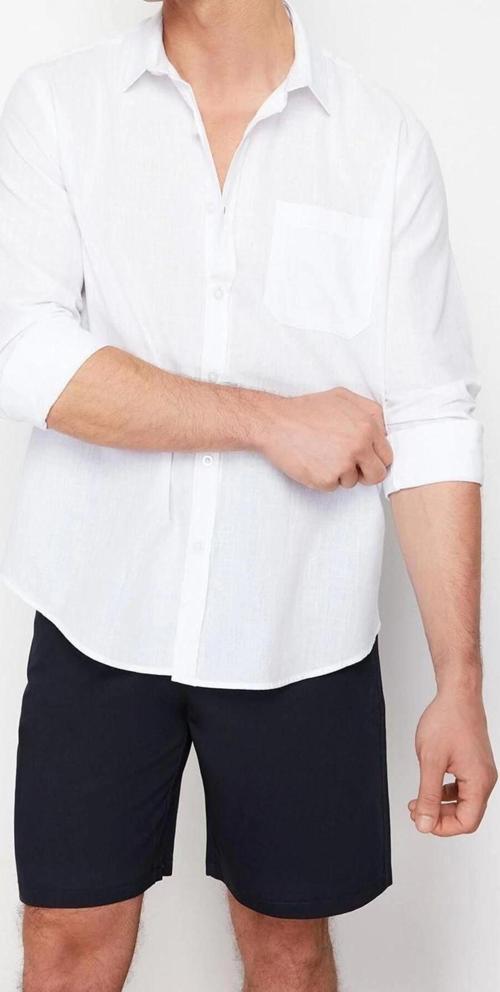 Moda Erkek Gömlek Yaka Düz Desen Günlük Regular Fit %100 Pamuk Gömlek