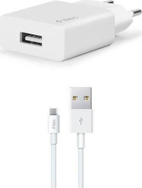 2SCS20MB Smartcharger Seyahat Şarj Aleti 2.1A +  Micro Kablo Beyaz