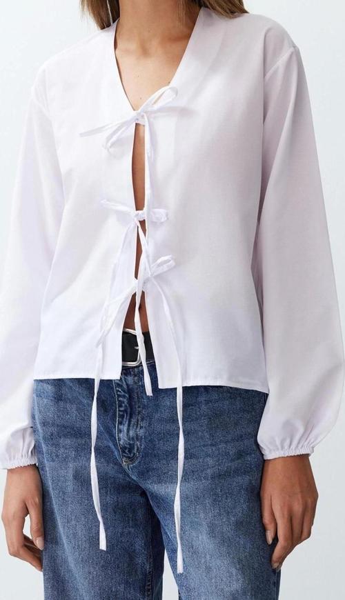 Moda Kadın Bisiklet Yaka Düz Desen Günlük Fitted Dokuma Gömlek